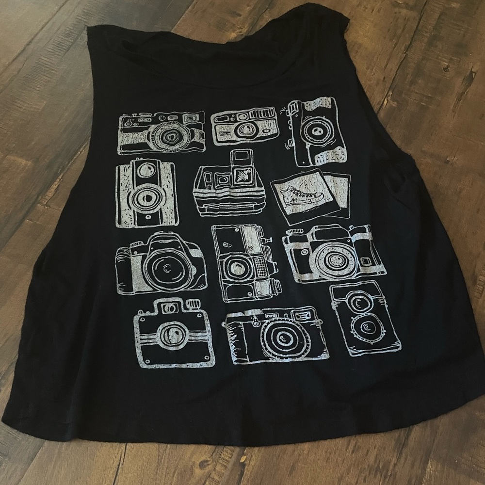 Black Camera Tanktop SIZE S
